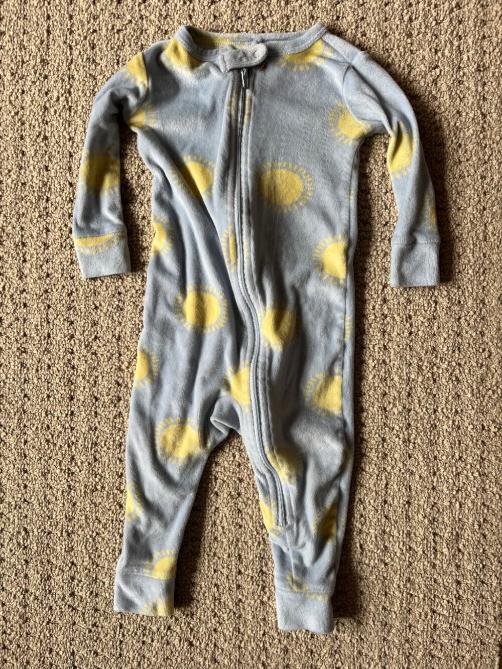 June Sale ⭐️ 5/$30  Cat & Jack Fleece Sun Sleep & Play Zipper One-Piece 18M